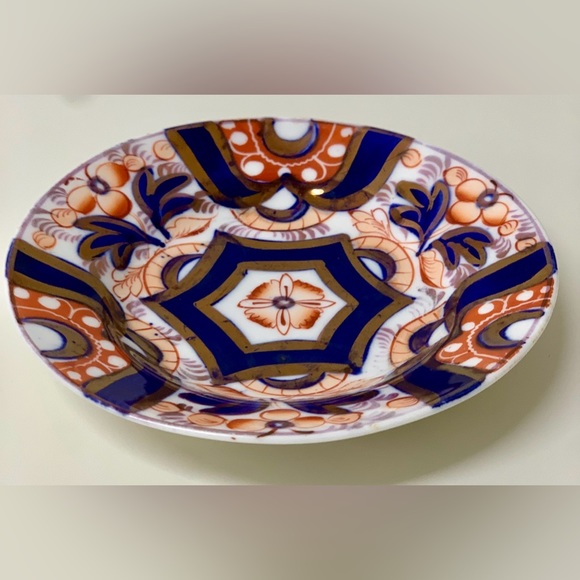 19th Century Antique Gaudy Welsh Hexagon Pattern Miniature Luster Child’s Plate - Picture 5 of 16